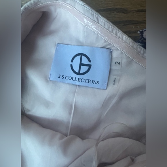 JS Collections Ashlyn Embroidered One Shoulder Midi Dress Size 2 NWT - Picture 8 of 16